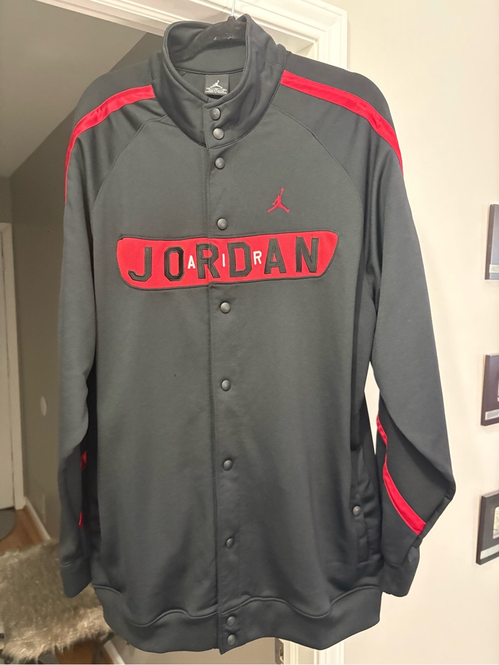 Mens Jordan Black Athletic Snap Jacket